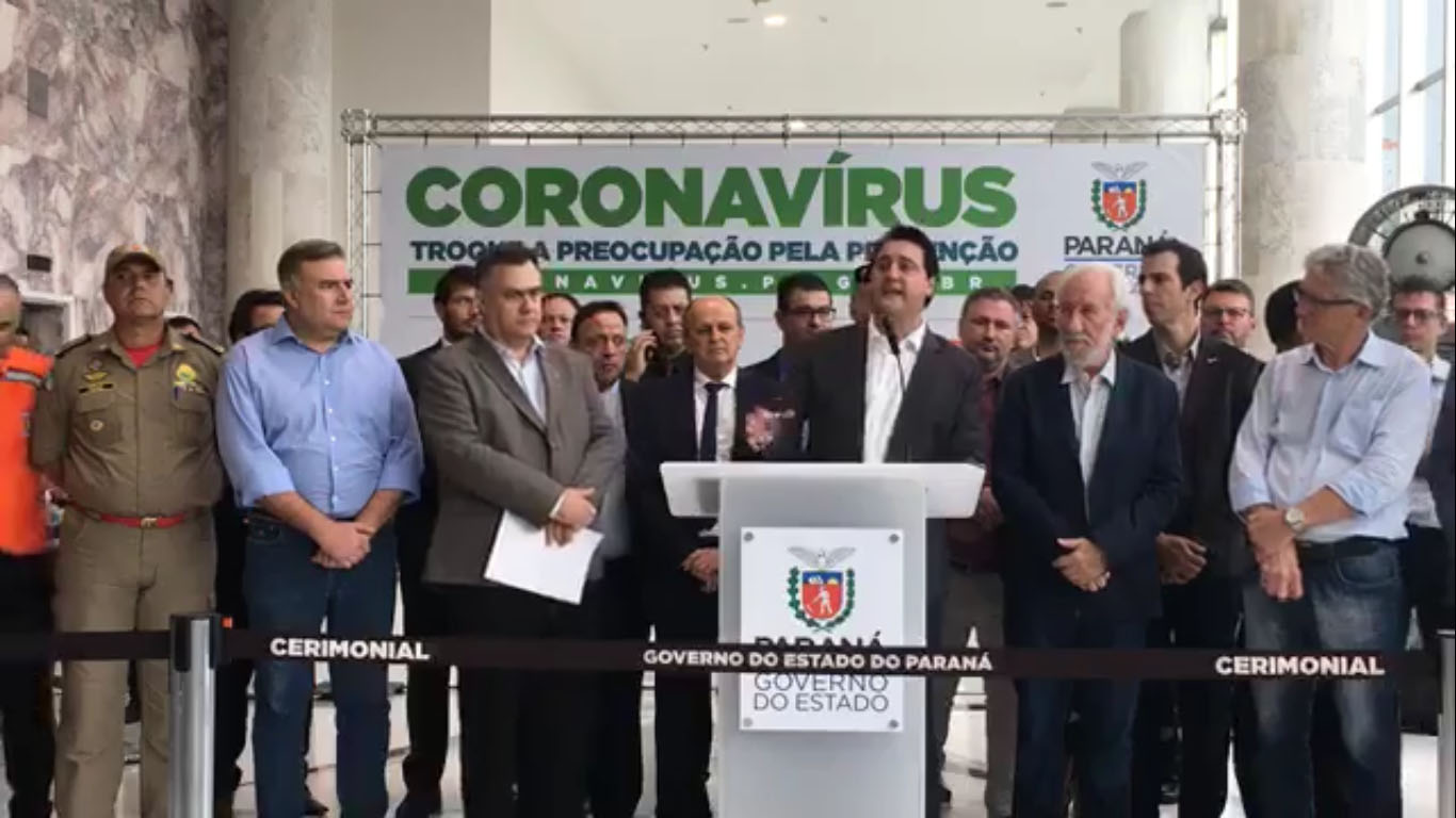 Governo do Paraná pede suspensão de várias  atividades para enfrentar o coronavírus