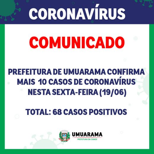 Jornal Ilustrado - Umuarama registra mais 10 novos casos de Covid-19 e agora são 68 positivados na cidade