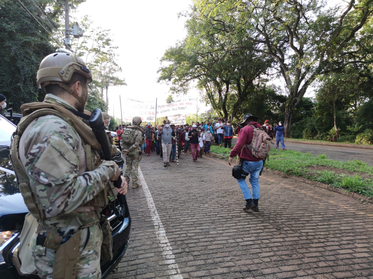 Em Guaíra, Indígenas protestam contra lei que altera demarcação de áreas