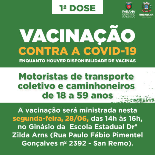 Jornal Ilustrado - O grande jornal do Noroeste do Paraná Jornal Ilustrado - Vacina para os profissionais do transporte vai além dos motoristas