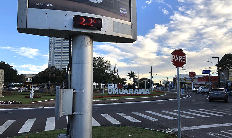 Frio intenso continua em Umuarama e temperatura deve chegar a 0ºC
