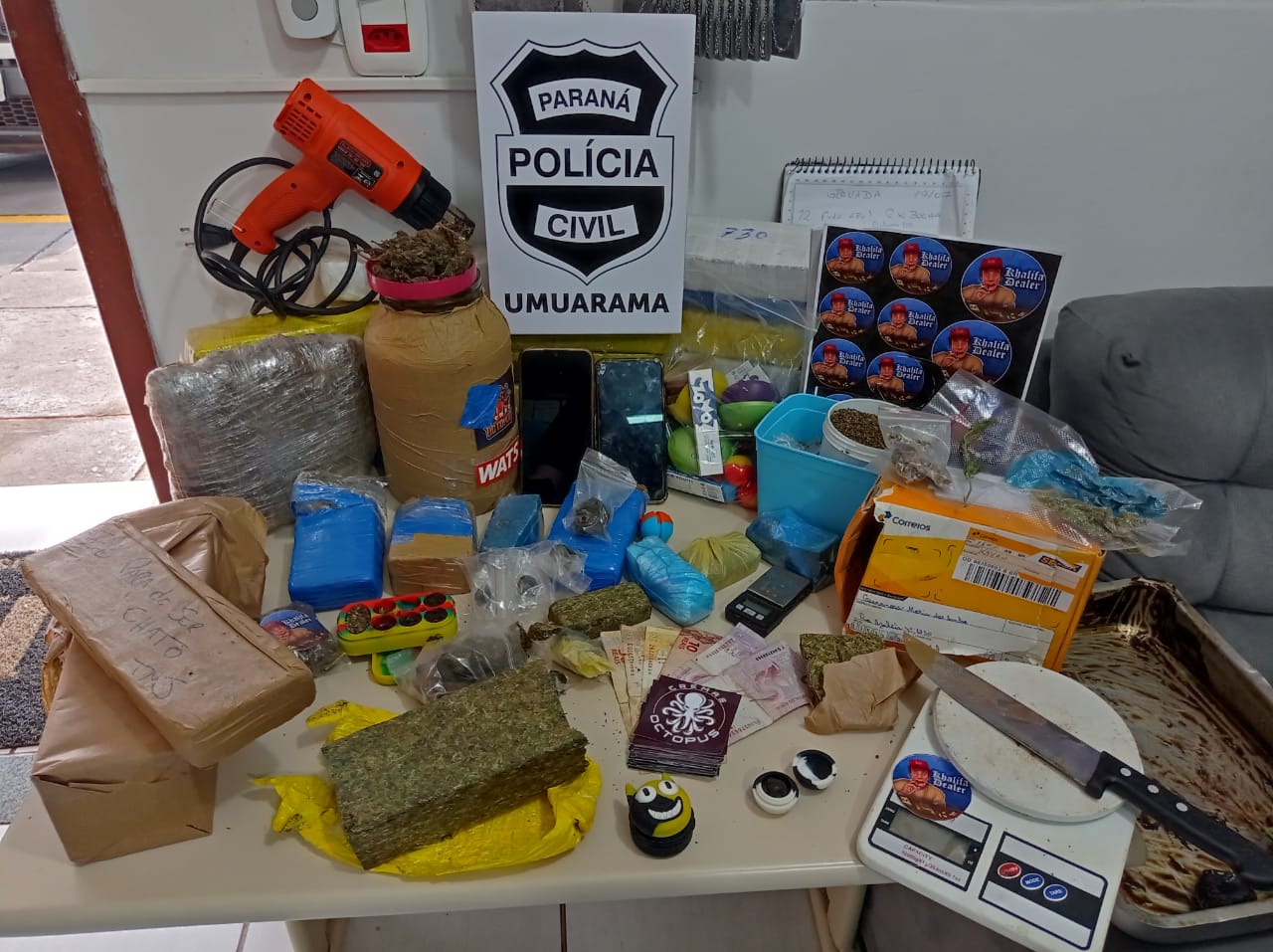 Após campana, polícia apreende quase 13 kg de maconha em Perobal