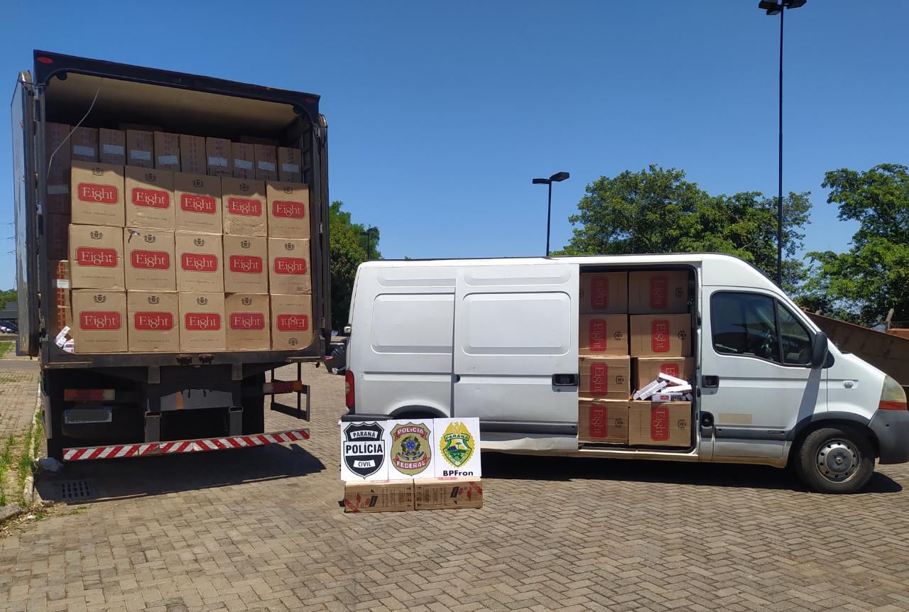 PM, PC e PF apreendem grande quantidade de cigarros contrabandeados em Iporã  