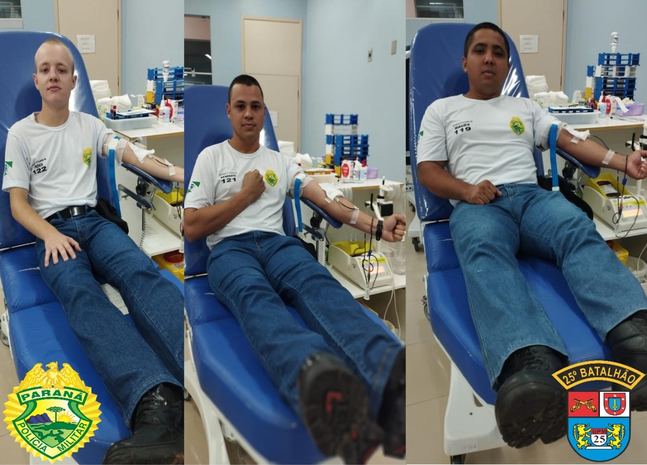 Jornal Ilustrado - Soldados em formação da Polícia Militar fazem doação de sangue em Umuarama 