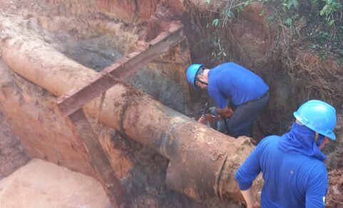 Rompe adutora da Sanepar e parte de Umuarama fica até domingo sem água
