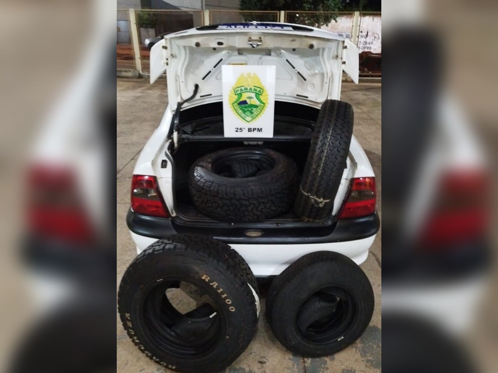 Jornal Ilustrado - PM apreende 37 pneus contrabandeados no parque Industrial, em Umuarama  