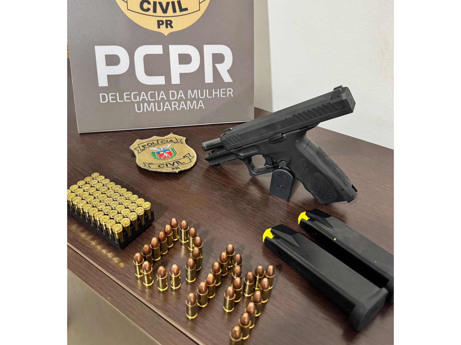 Polícia Civil apreende arma de fogo e munições em investigação de violência doméstica 