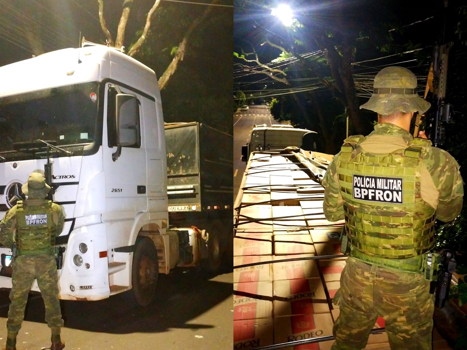 BPFron intercepta caminhão carregado de cigarros contrabandeados em Umuarama 