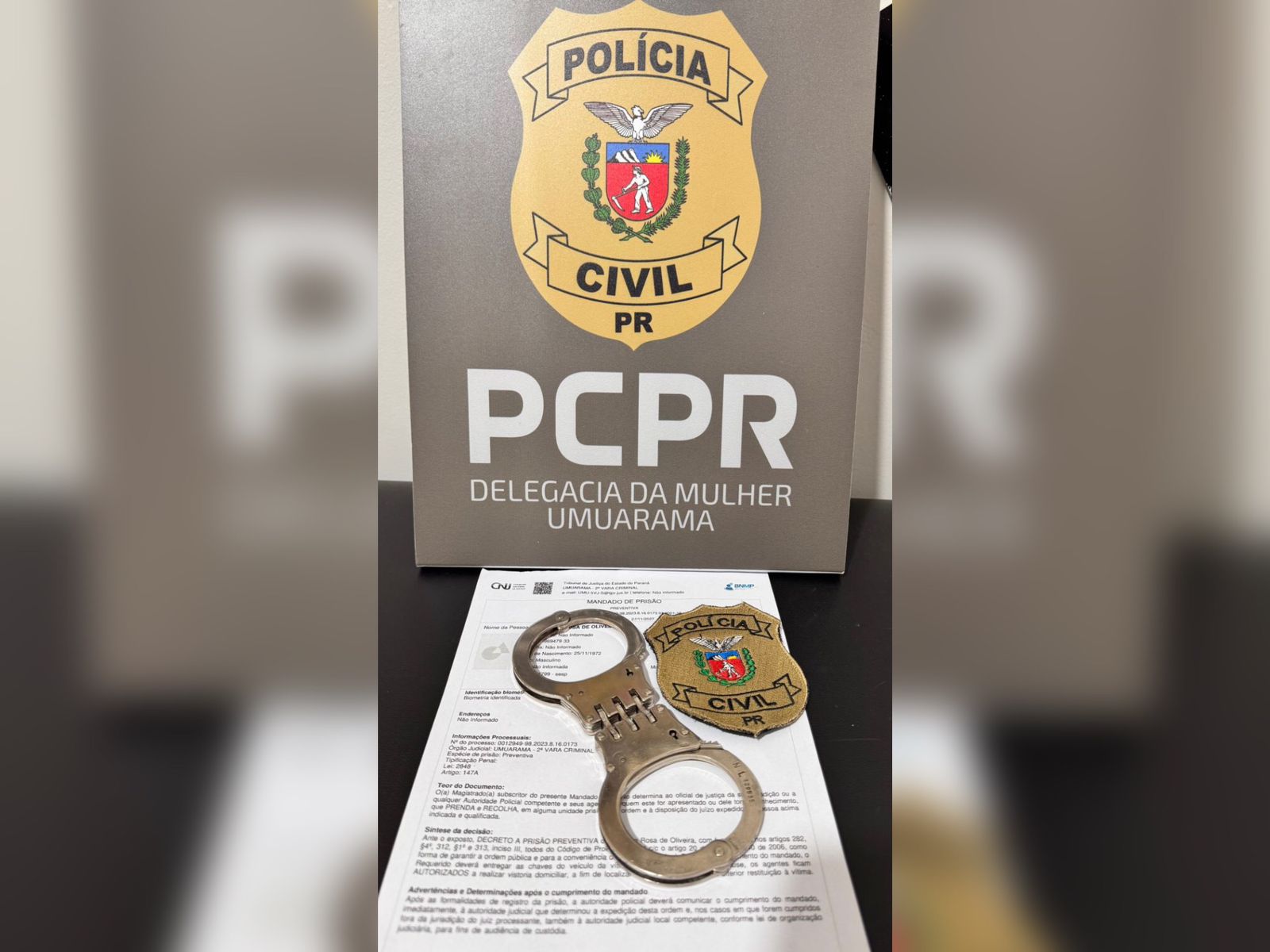 Polícia Civil prende homem por descumprimento de medidas protetivas em Umuarama 