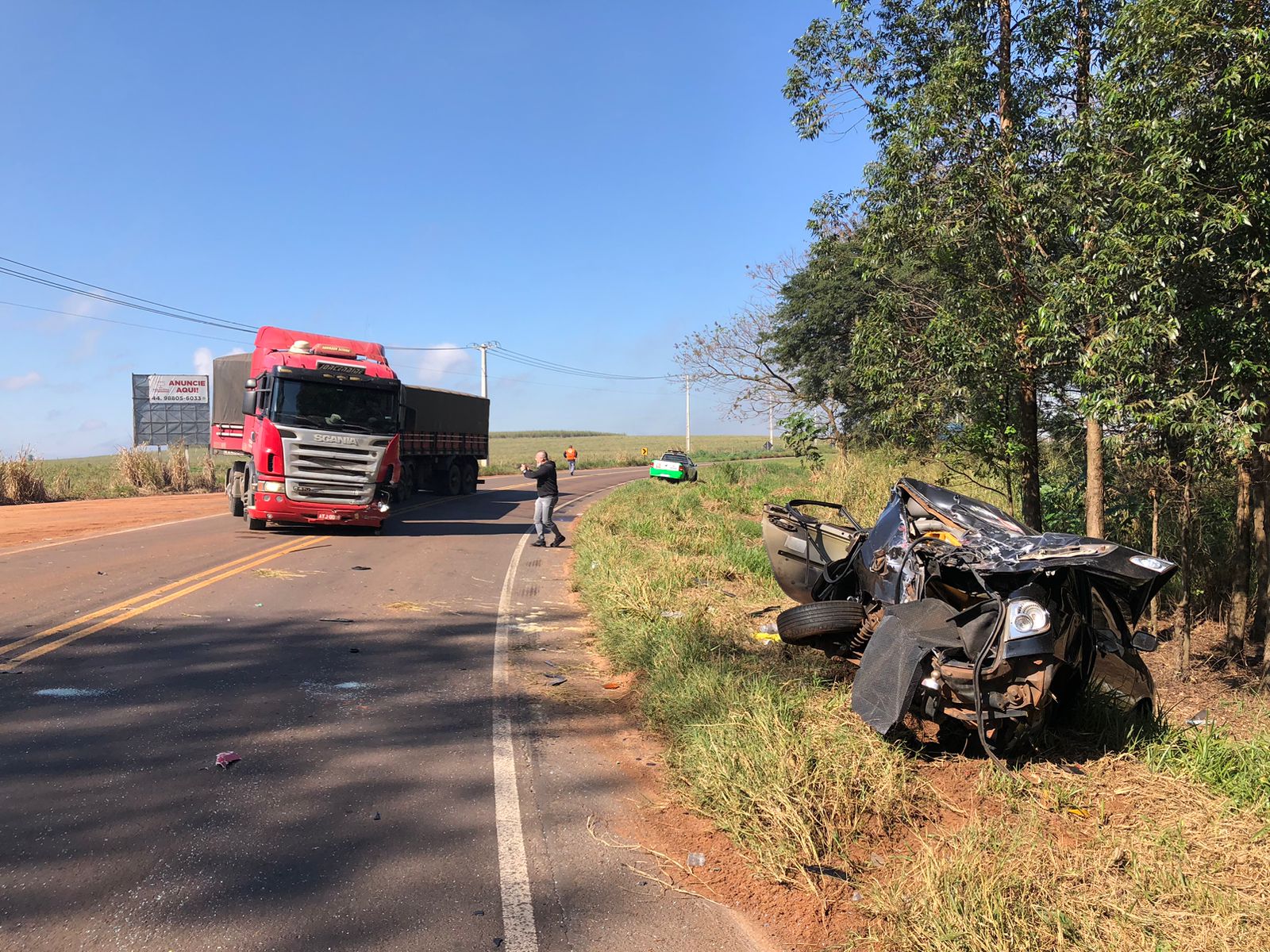 Motorista é ejetado de veículo após colisão frontal na PR-580 entre Umuarama e Serra dos Dourados 
