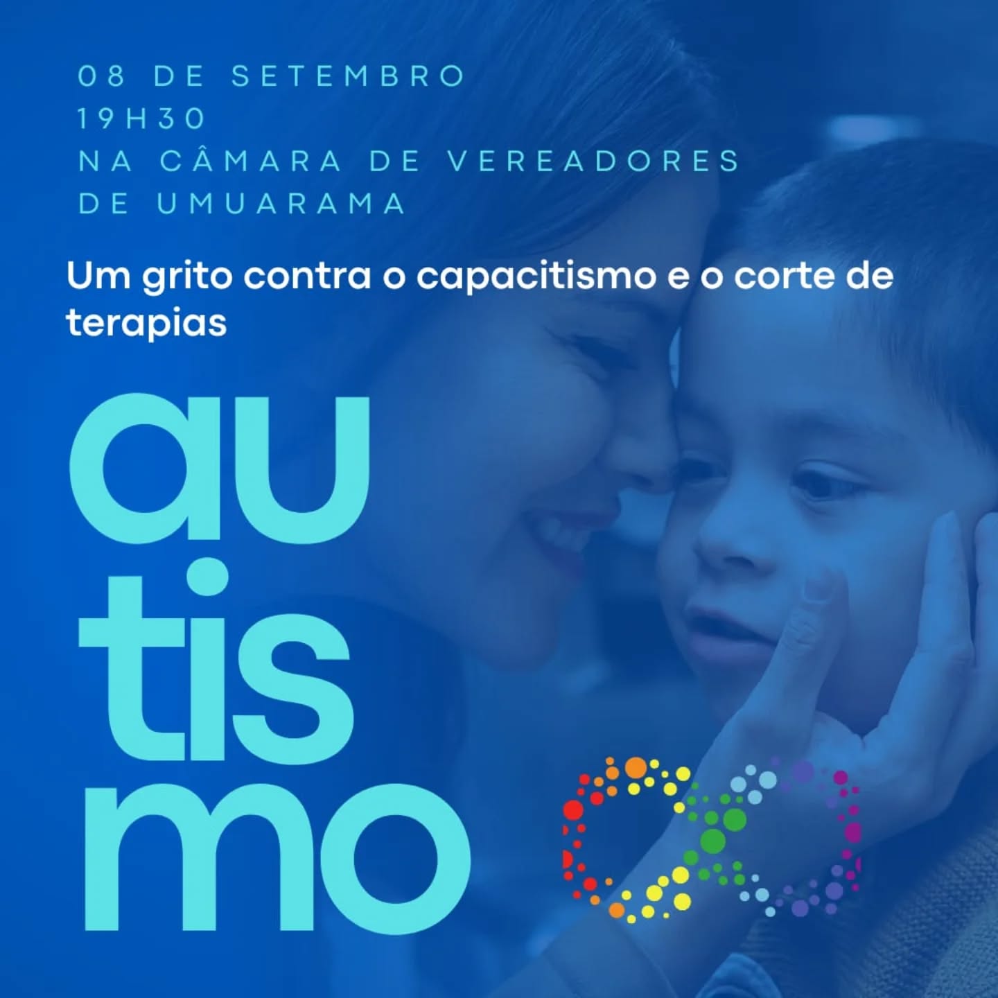 Hoje tem manifestação a favor dos direitos de pessoas autistas na Câmara de Umuarama