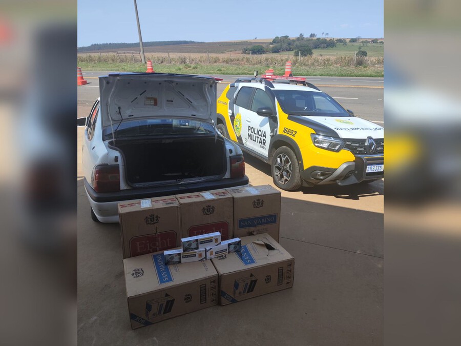 Homem é preso com 250 pacotes de cigarros contrabandeados na PR-323, em Perobal