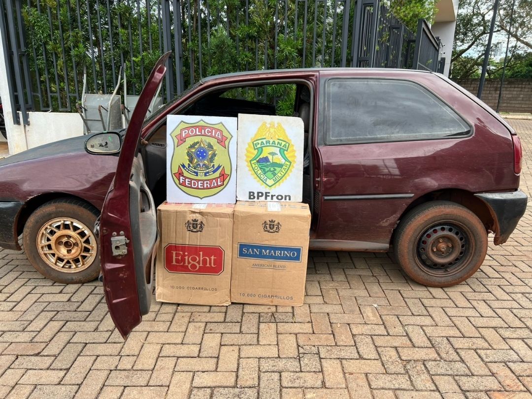 Carga de cigarros é apreendida na zona rural de Guaíra
