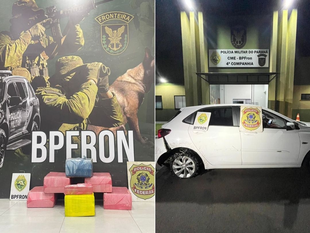 Dupla é presa com 155 kg de maconha após perseguição na PR-323 