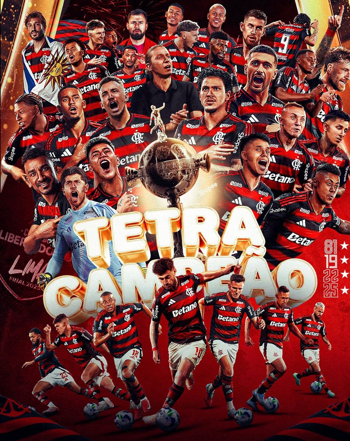 Flamengo vence Palmeiras e vira 1º brasileiro tetra da Libertadores