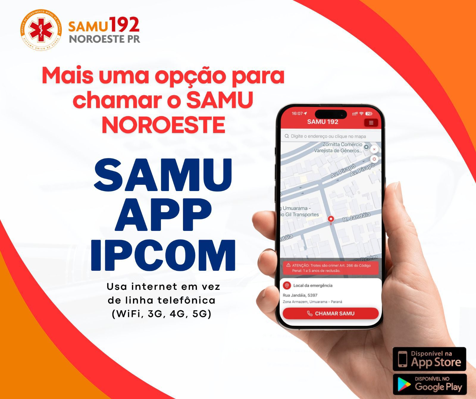 SAMU Noroeste cria aplicativo de graça para emergências. Baixe agora