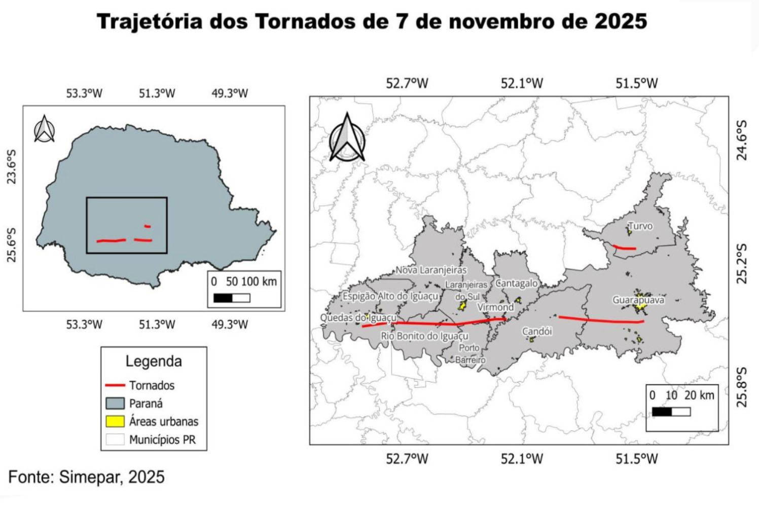 Jornal Ilustrado - O grande jornal do Noroeste do Paraná Jornal Ilustrado - Laudo técnico final do Simepar eleva classificação de tornados que atingiram 11 cidades do Paraná