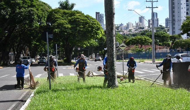 Clima acelera crescimento da grama e prefeitura intensifica roçada