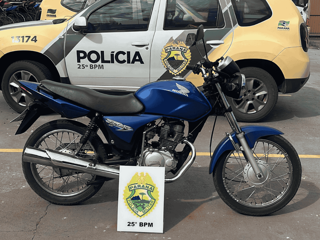Homem é preso com moto furtada durante patrulhamento no Centro de Iporã