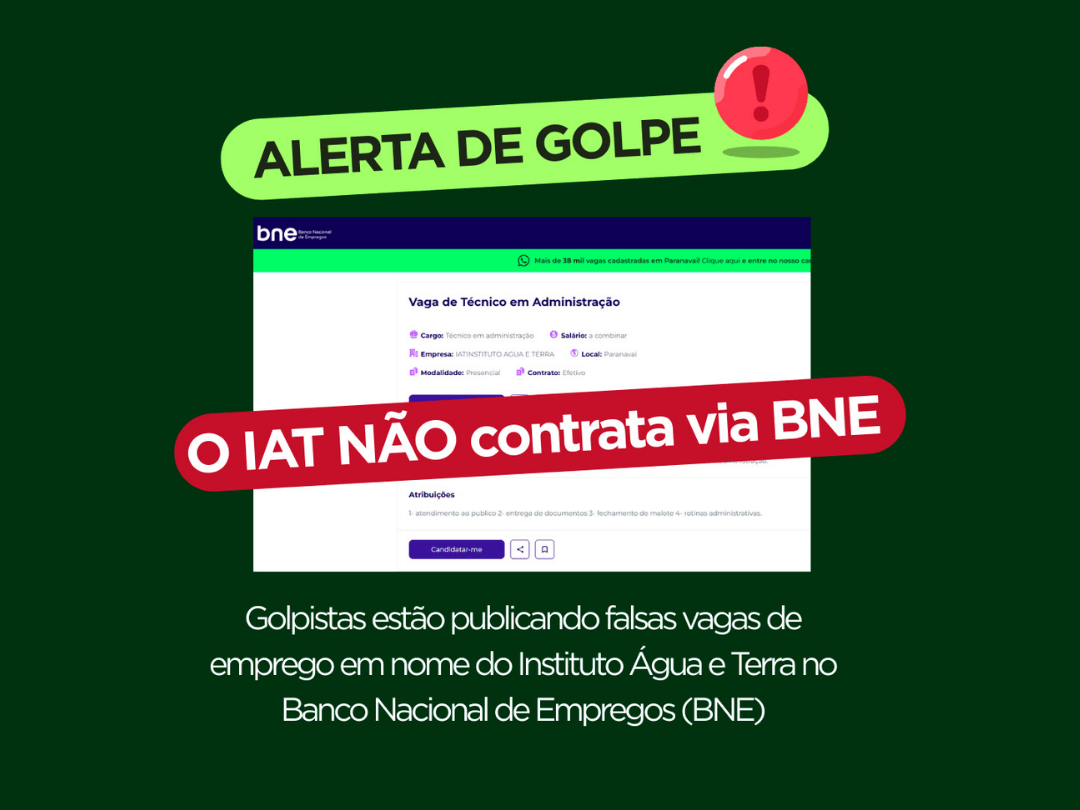 Jornal Ilustrado - IAT alerta para golpe do emprego falso em nome do órgão ambiental