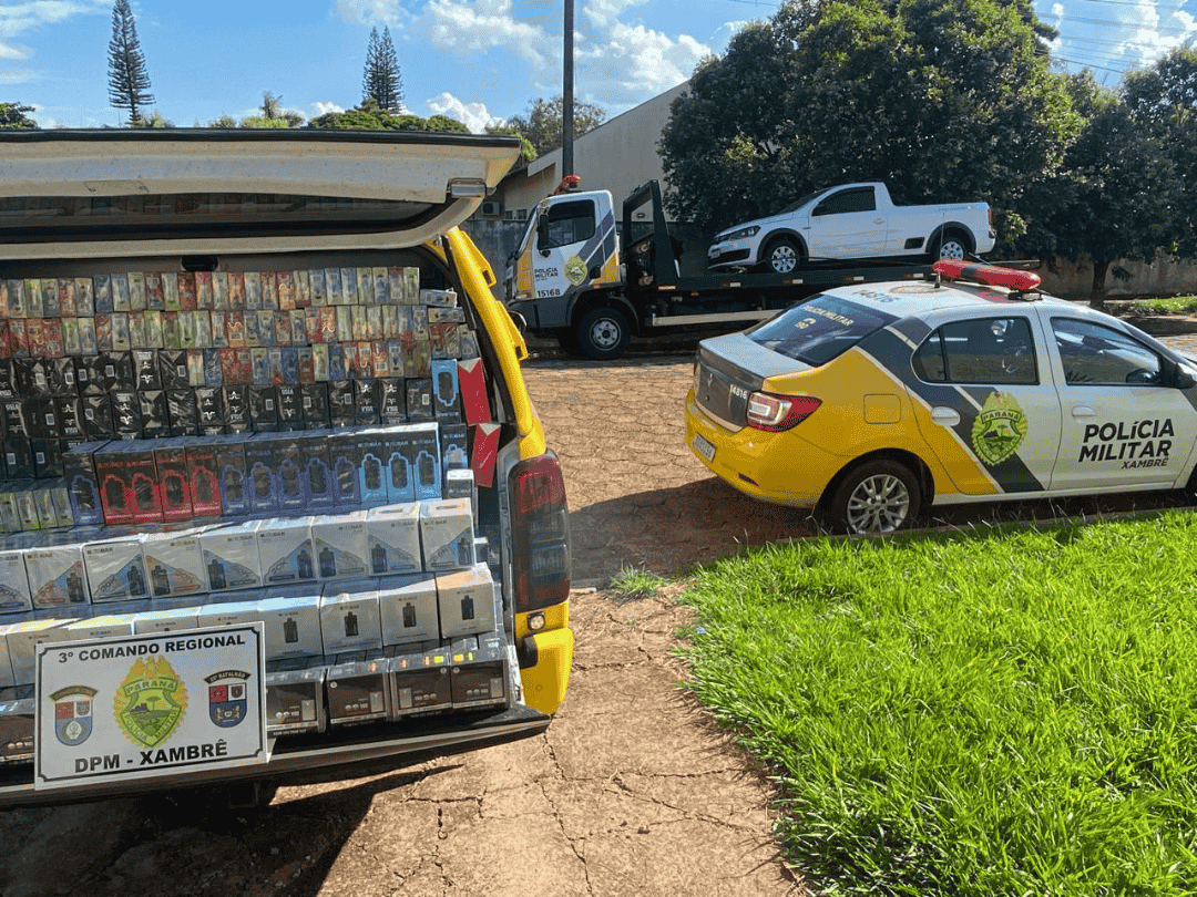Saveiro carregada com cigarros eletrônicos é apreendida durante operação em Umuarama