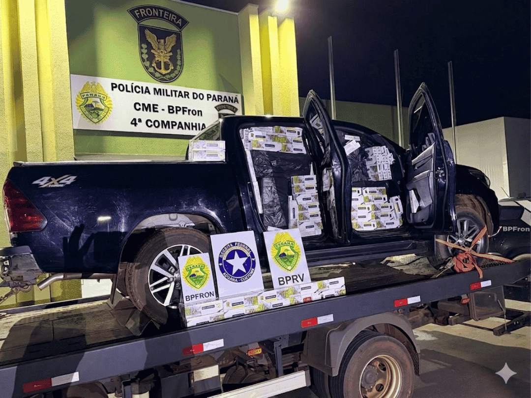Hilux furtada em Maringá é recuperada em Umuarama carregada com cigarros