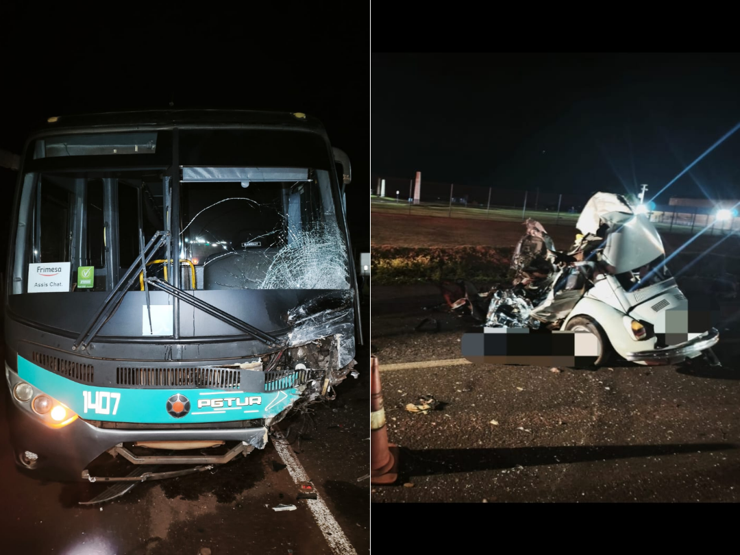Jornal Ilustrado - Motorista morre após colisão frontal entre Fusca e ônibus de Palotina na PR-239