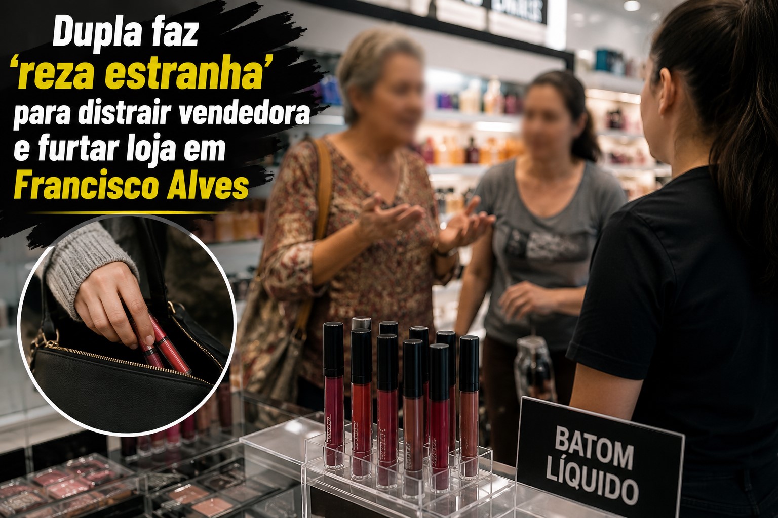 Jornal Ilustrado - O grande jornal do Noroeste do Paraná Jornal Ilustrado - Dupla usa ‘reza estranha’ para distrair funcionária e furtar loja em Francisco Alves