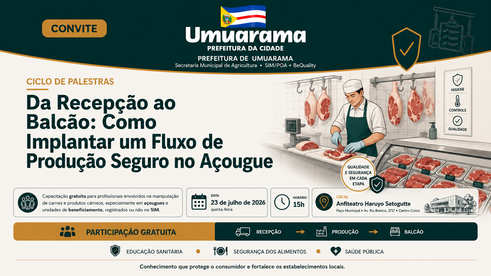 Jornal Ilustrado - O grande jornal do Noroeste do Paraná Jornal Ilustrado - Profissionais terão orientação gratuita sobre manipulação de carnes em Umuarama