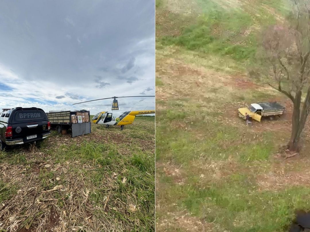 Contrabandista é preso após perseguição aérea e terrestre; carga seria levada para Umuarama