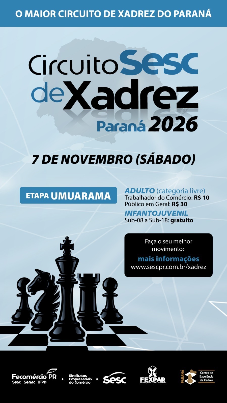 Jornal Ilustrado - O grande jornal do Noroeste do Paraná Jornal Ilustrado - Circuito Sesc de Xadrez abre inscrições para etapa de Umuarama