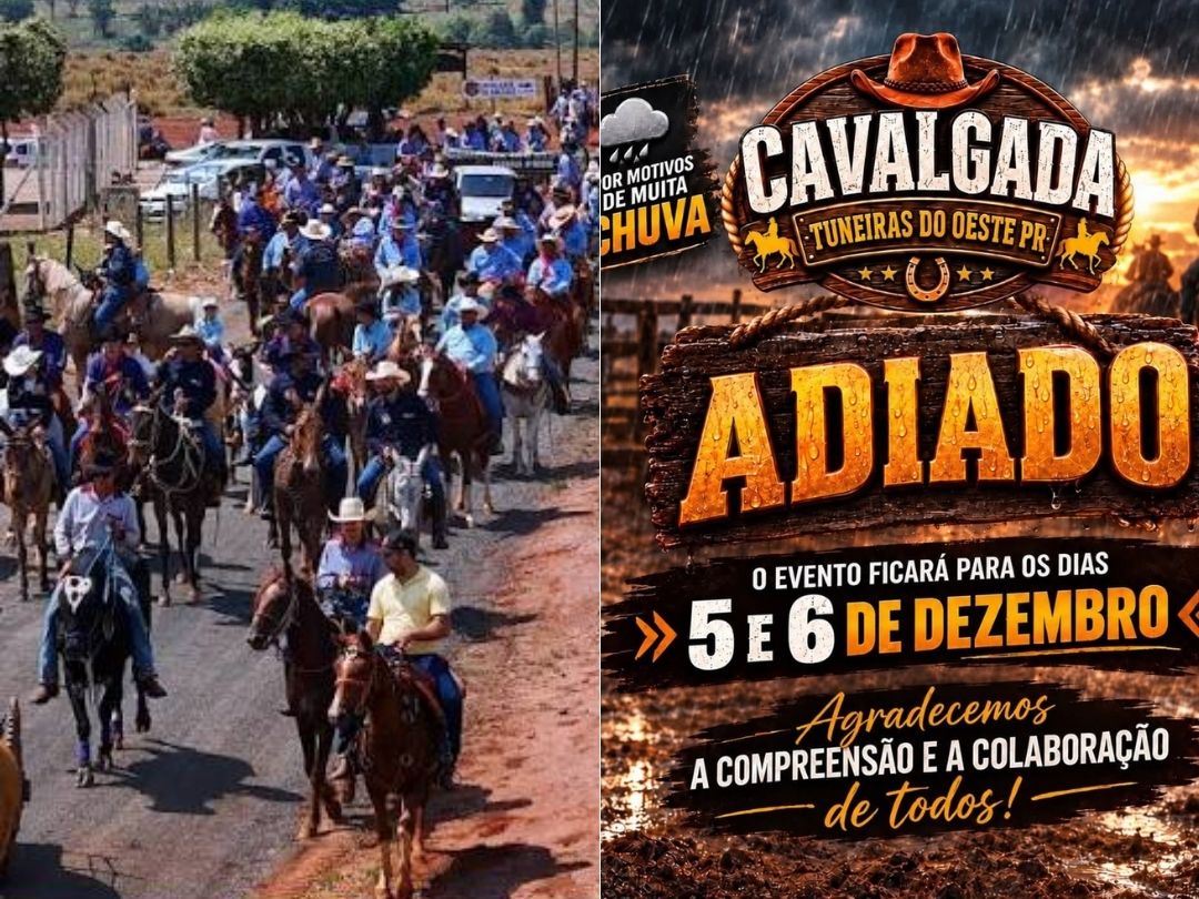 Cavalgada de Tuneiras do Oeste é adiada devido à previsão de chuva