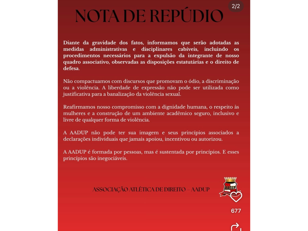 Jornal Ilustrado - “Espero que sejam estupradas todas que votaram em Lula”, escreve acadêmica de direito da Unipar